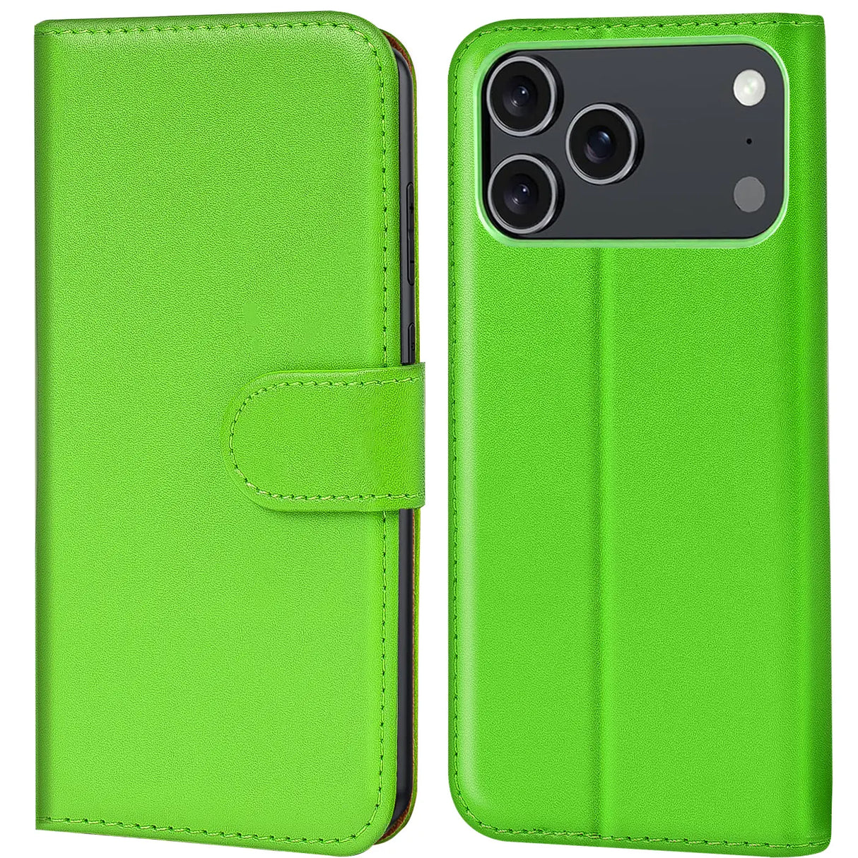 Apple iPhone 17 Pro Klapphülle in Grün mit Kartenfächern und Schutz