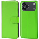 Apple iPhone 17 Pro Klapphülle in Grün mit Kartenfächern und Schutz