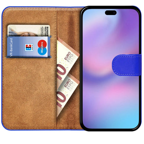 Apple iPhone 17 Pro Max Klapphülle in Blau mit Kartenfächern und Schutz