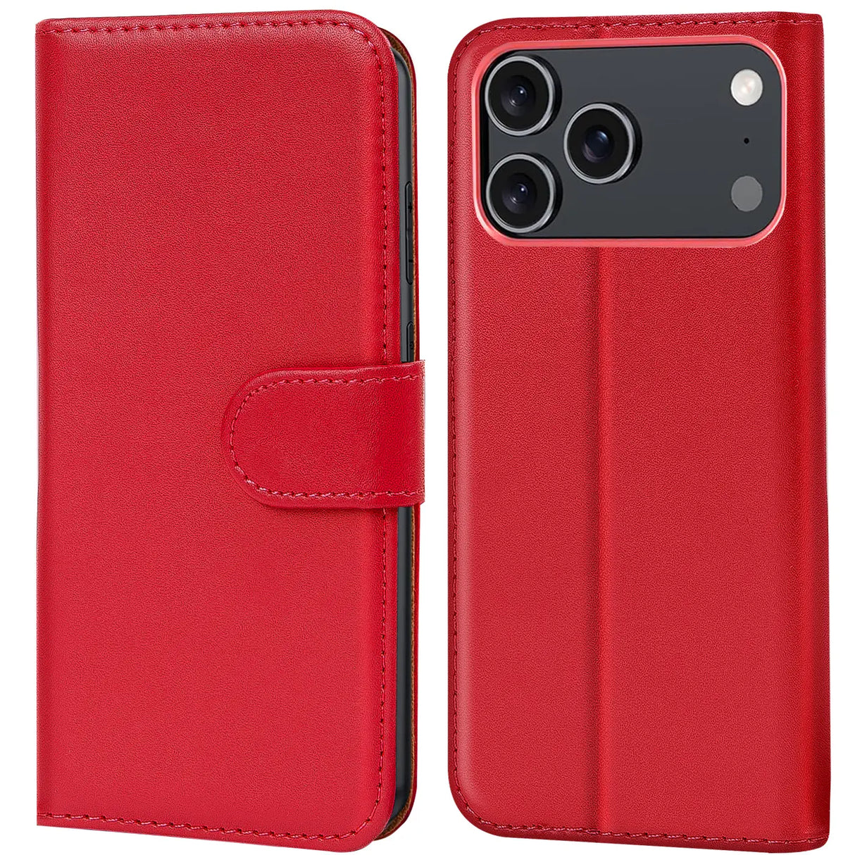 Apple iPhone 17 Pro Max Klapphülle in Rot mit Kartenfächern und Schutz