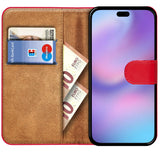 Apple iPhone 17 Pro Max Klapphülle in Rot mit Kartenfächern und Schutz