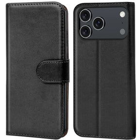 Apple iPhone 17 Pro Max Klapphülle in Schwarz mit Kartenfächern und Schutz