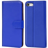 iPhone 5 / 5S / SE Klapphülle in Blau mit Kartenfächern und Schutz