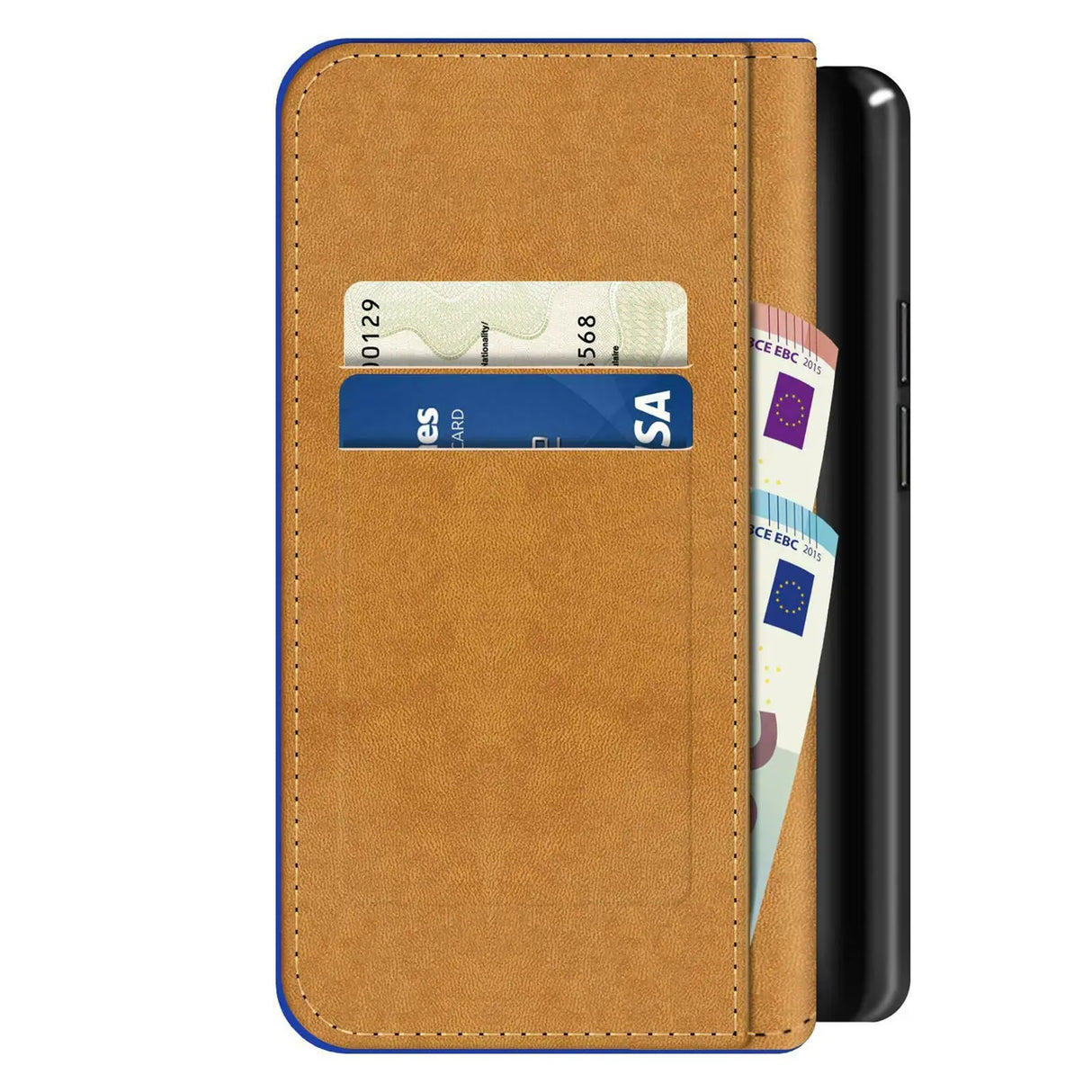 iPhone 5 / 5S / SE Klapphülle in Blau mit Kartenfächern und Schutz