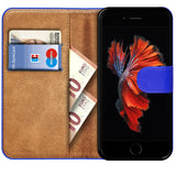 iPhone 6s Plus / 6 Plus Klapphülle in Blau mit Kartenfächern und Schutz