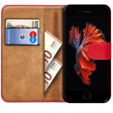 iPhone 6s Plus / 6 Plus Klapphülle in Rot mit Kartenfächern und Schutz
