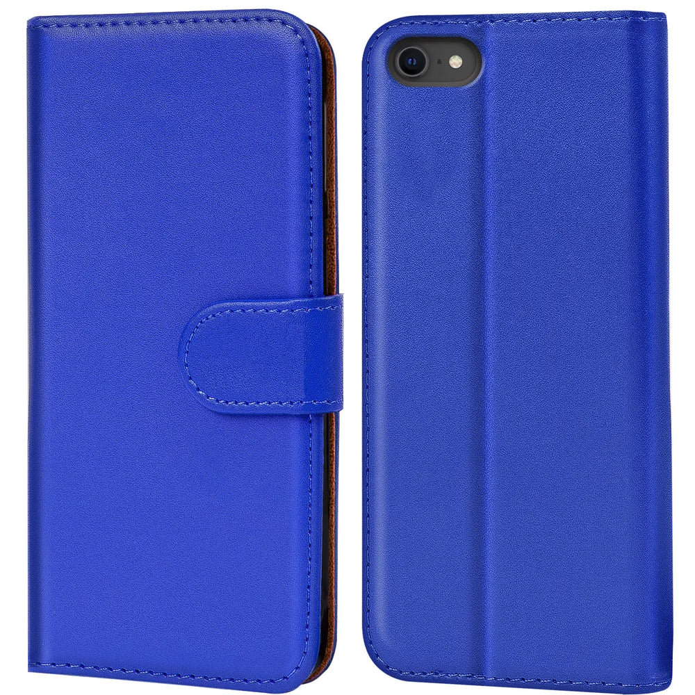 iPhone 7 / 8 / SE 2 / SE 3 Klapphülle in Blau mit Kartenfächern und Schutz