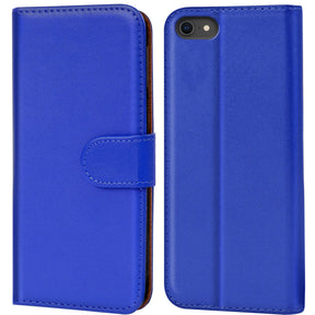 iPhone 7 / 8 / SE 2 / SE 3 Klapphülle in Blau mit Kartenfächern und Schutz