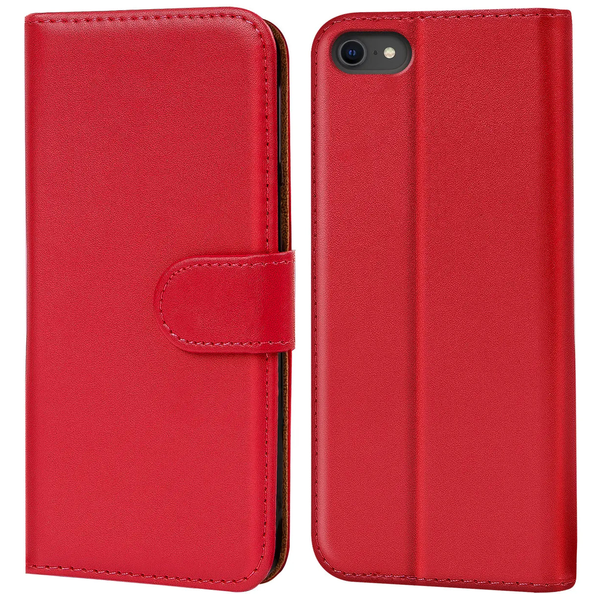 iPhone 7 / 8 / SE 2 / SE 3 Klapphülle in Rot mit Kartenfächern und Schutz
