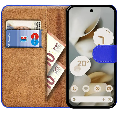 Google Pixel 10 Pro Klapphülle in Blau mit Kartenfächern und Schutz