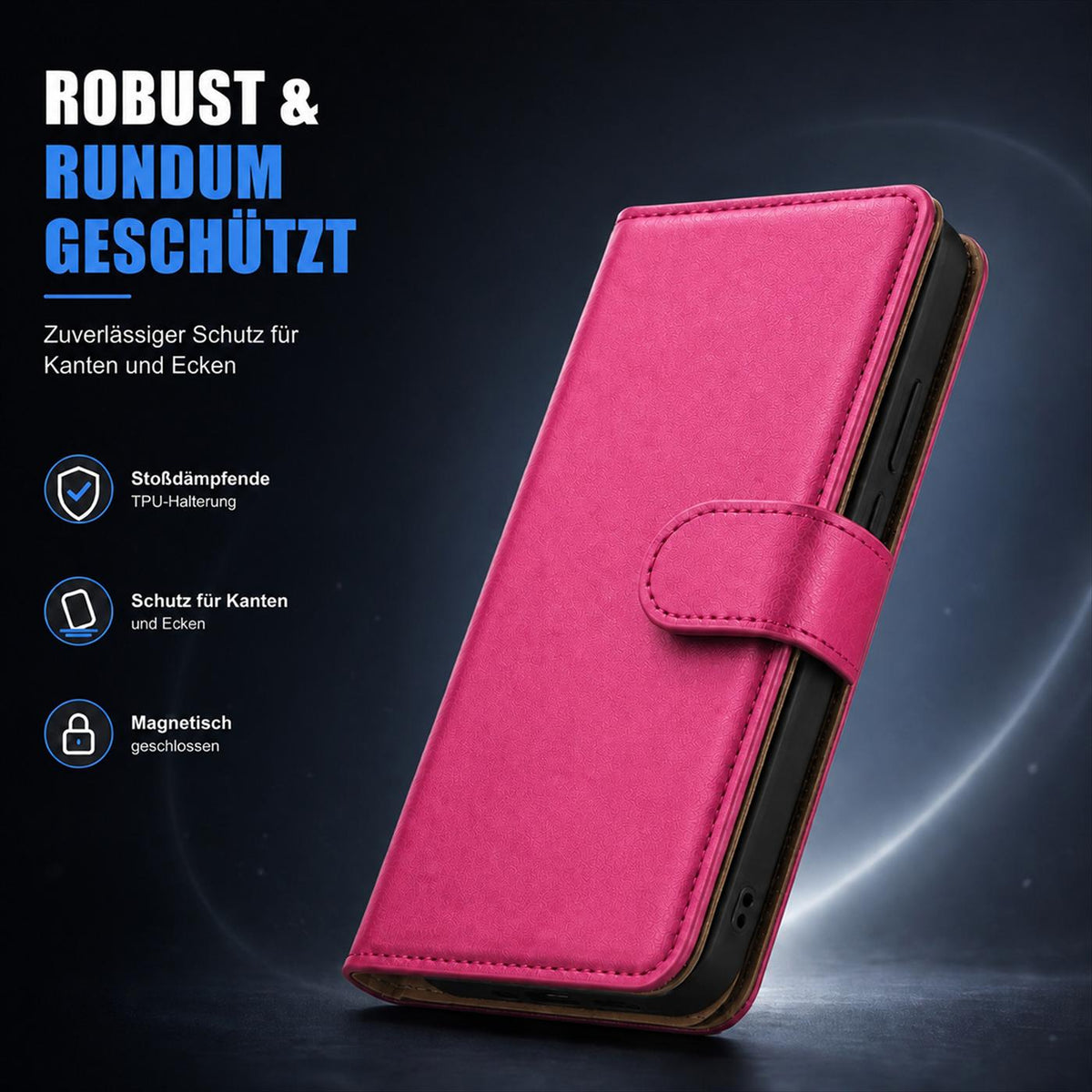 Google Pixel 11 / 11 Pro - Klapphülle mit Kartenfächern Pink