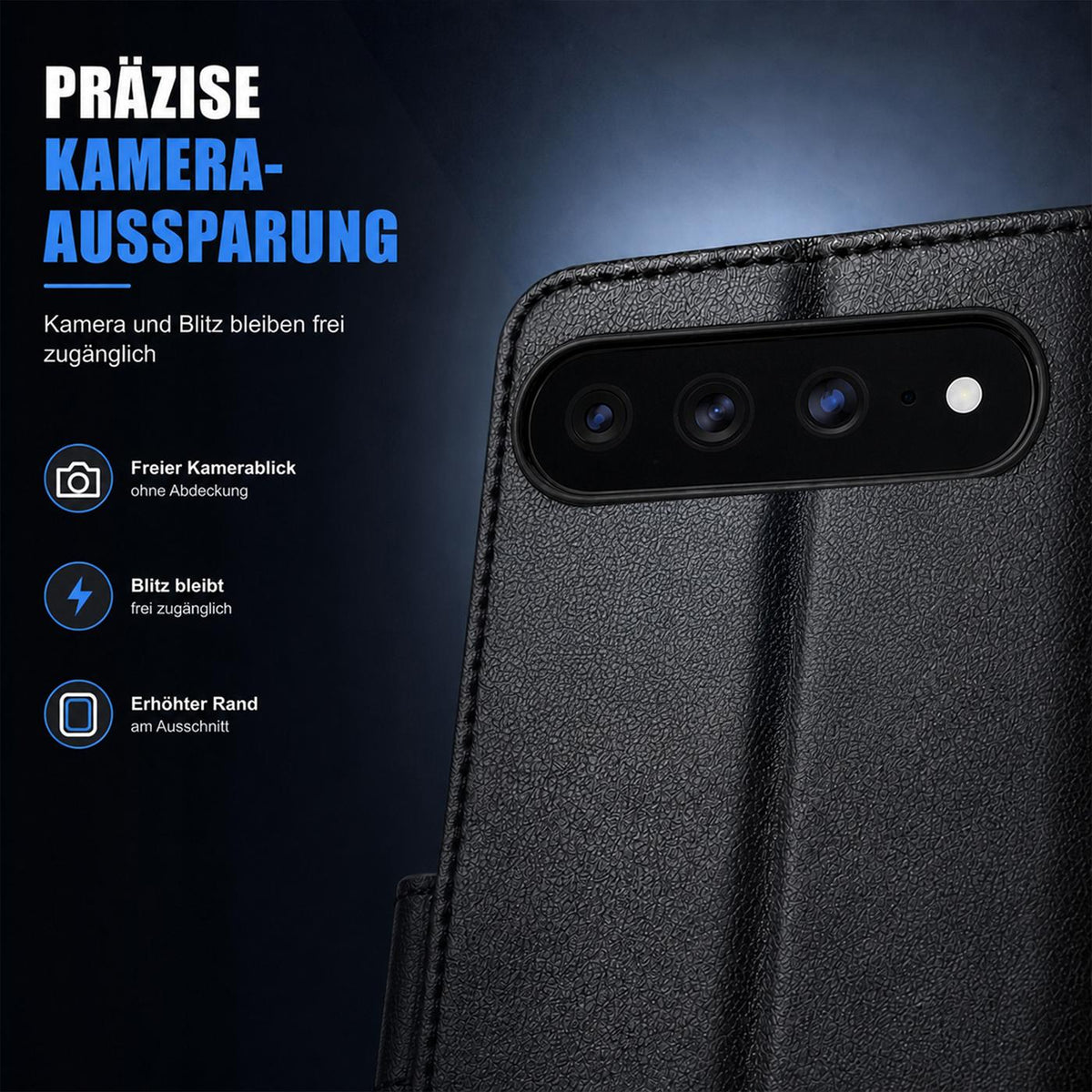 Google Pixel 11 Pro XL - Klapphülle mit Kartenfächern Schwarz