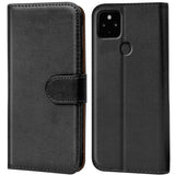 Google Pixel 4A 5G Klapphülle in Schwarz mit Kartenfächern und Schutz