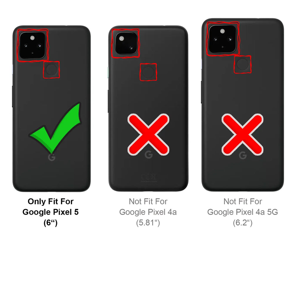 Google Pixel 5 Klapphülle in Schwarz mit Kartenfächern und Schutz