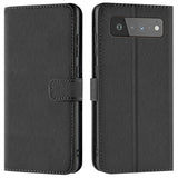 Google Pixel 6 Klapphülle in Schwarz mit Kartenfächern und Schutz