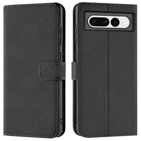 Google Pixel 7 Pro Klapphülle in Schwarz mit Kartenfächern und Schutz