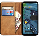 Goolge Pixel 7a Klapphülle in Schwarz mit Kartenfächern und Schutz