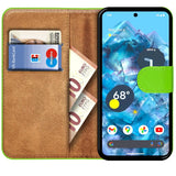 Google Pixel 8 Pro Klapphülle in Grün mit Kartenfächern und Schutz