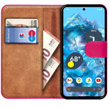 Google Pixel 8 Pro Klapphülle in Pink mit Kartenfächern und Schutz