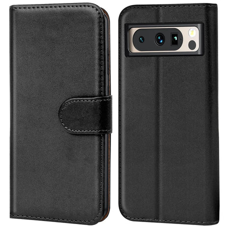 Google Pixel 8 Pro Klapphülle in Schwarz mit Kartenfächern und Schutz