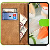 Google Pixel 9 Klapphülle in Grün mit Kartenfächern und Schutz