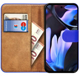 Google Pixel 9 Pro Klapphülle in Blau mit Kartenfächern und Schutz