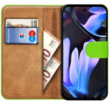 Google Pixel 9 Pro Klapphülle in Grün mit Kartenfächern und Schutz