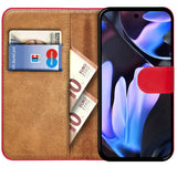 Google Pixel 9 Pro Klapphülle in Rot mit Kartenfächern und Schutz