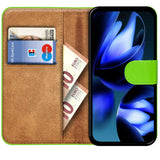 Google Pixel 9a Klapphülle in Grün mit Kartenfächern und Schutz