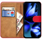 Google Pixel 9a Klapphülle in Rot mit Kartenfächern und Schutz