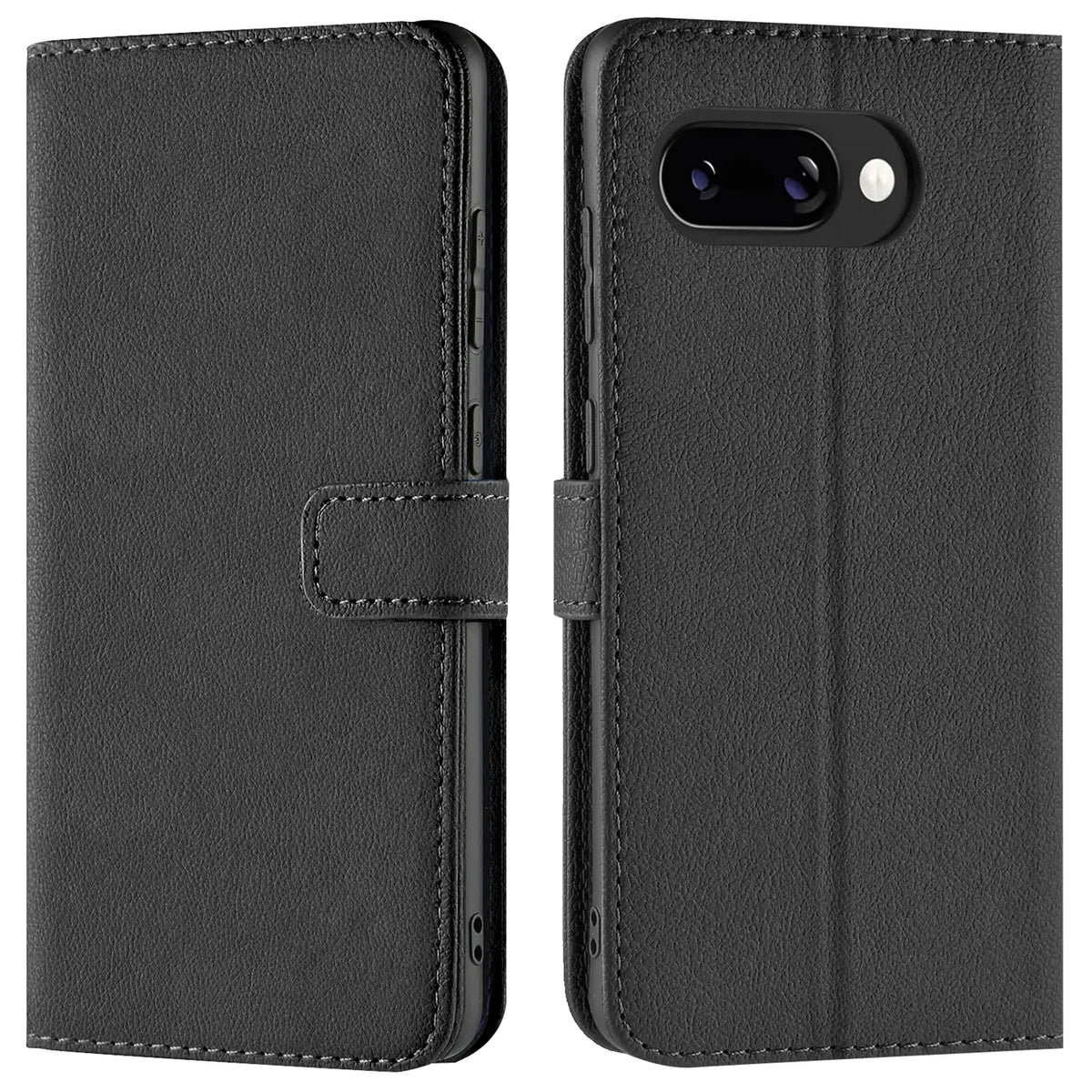 Google Pixel 9a Klapphülle in Schwarz mit Kartenfächern und Schutz