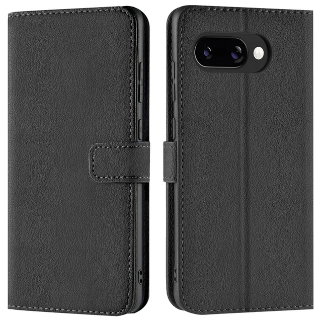 Google Pixel 9a Klapphülle in Schwarz mit Kartenfächern und Schutz