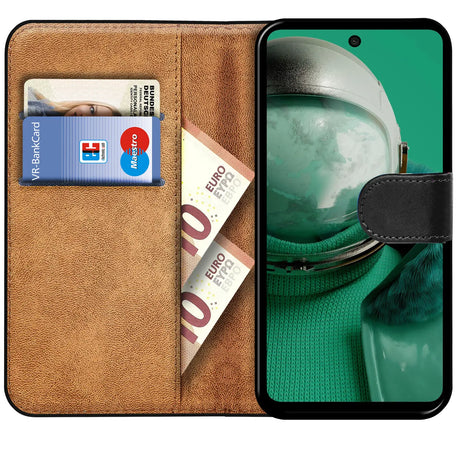 HMD Pulse / Pulse PRO / Pulse+ Klapphülle in Schwarz mit Kartenfächern und Schutz