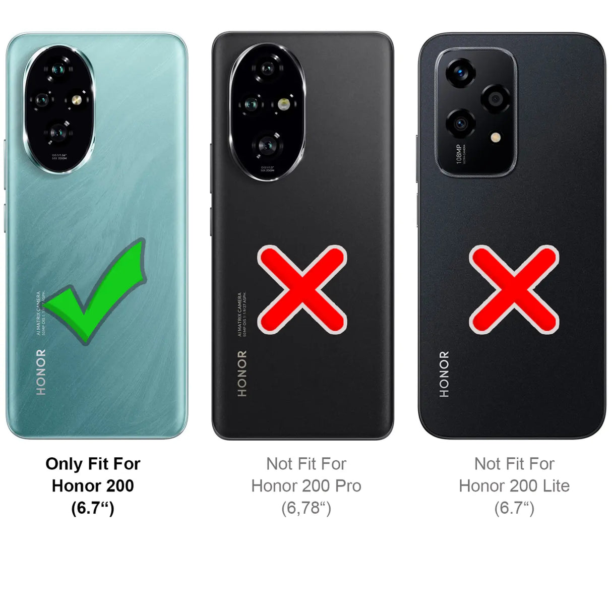 Honor 200 Klapphülle in Schwarz mit Kartenfächern und Schutz