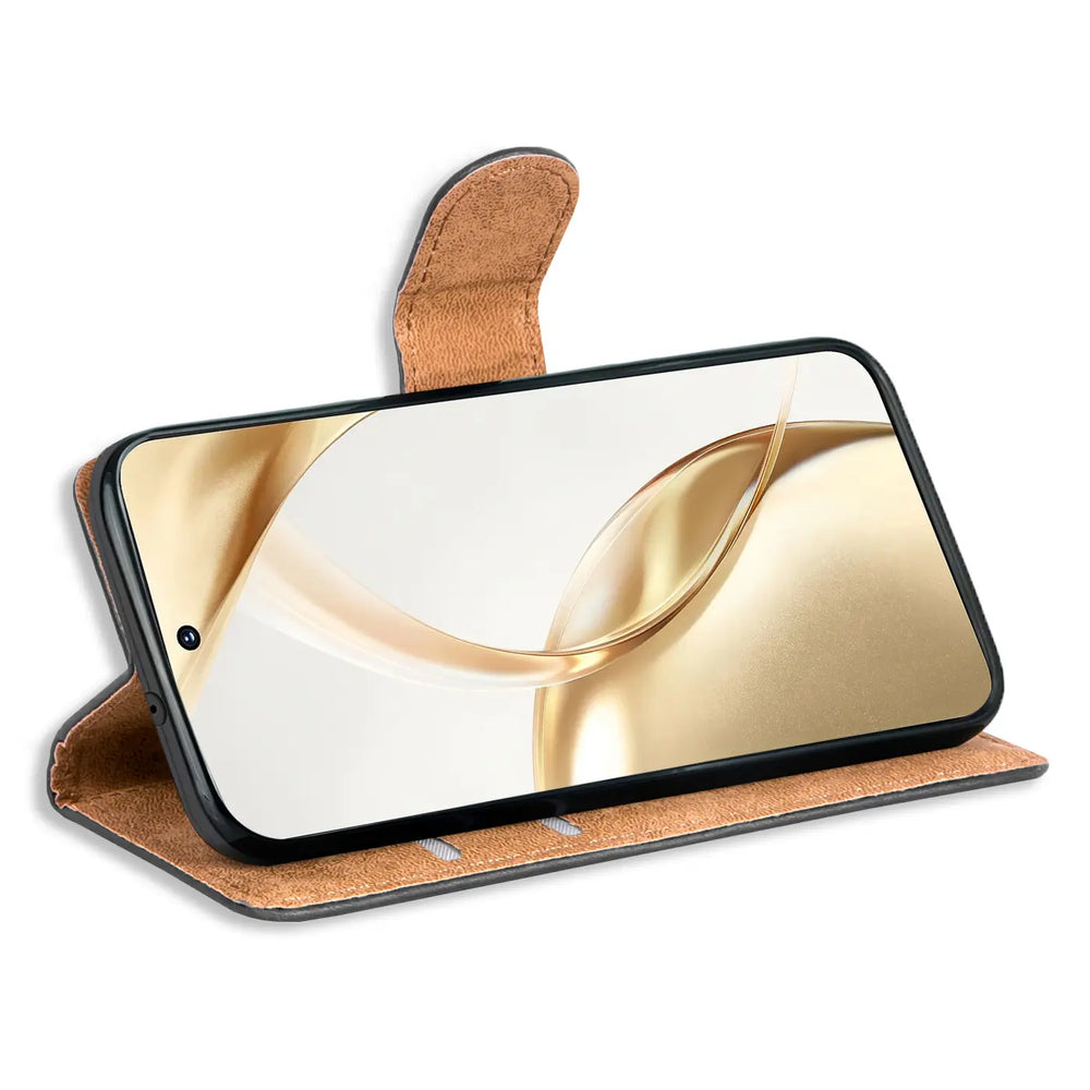 Honor 200 Klapphülle in Schwarz mit Kartenfächern und Schutz