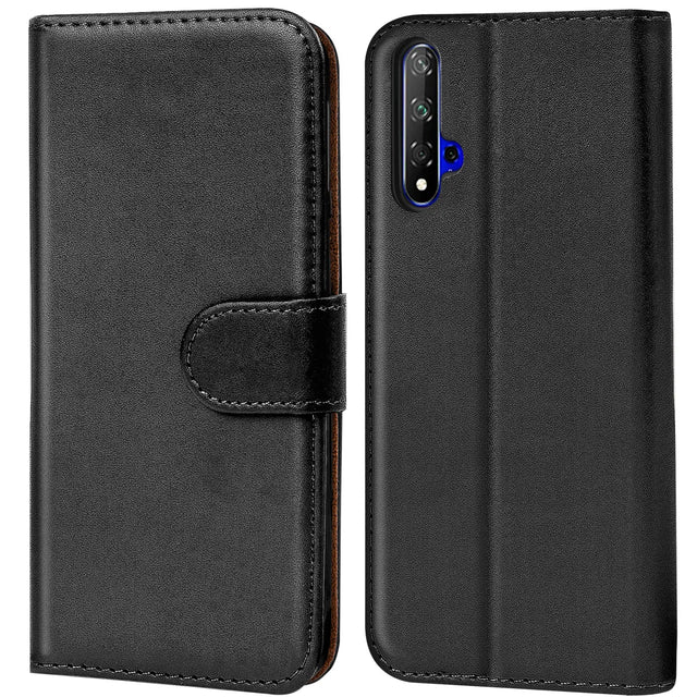 Honor 20 Klapphülle in Schwarz mit Kartenfächern und Schutz