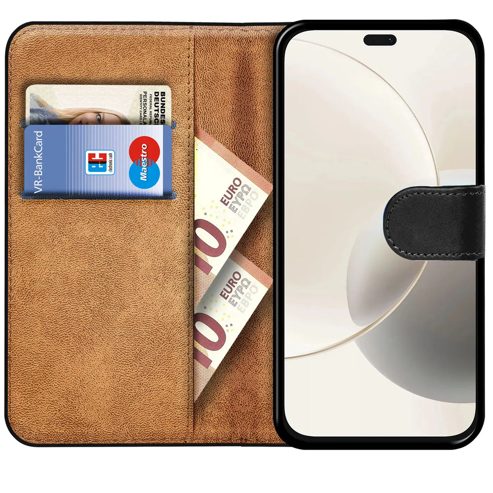 Honor 400 Lite Klapphülle in Schwarz mit Kartenfächern und Schutz