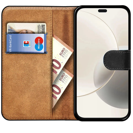 Honor 400 Lite Klapphülle in Schwarz mit Kartenfächern und Schutz