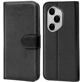 Honor 400 Pro Klapphülle in Schwarz mit Kartenfächern und Schutz