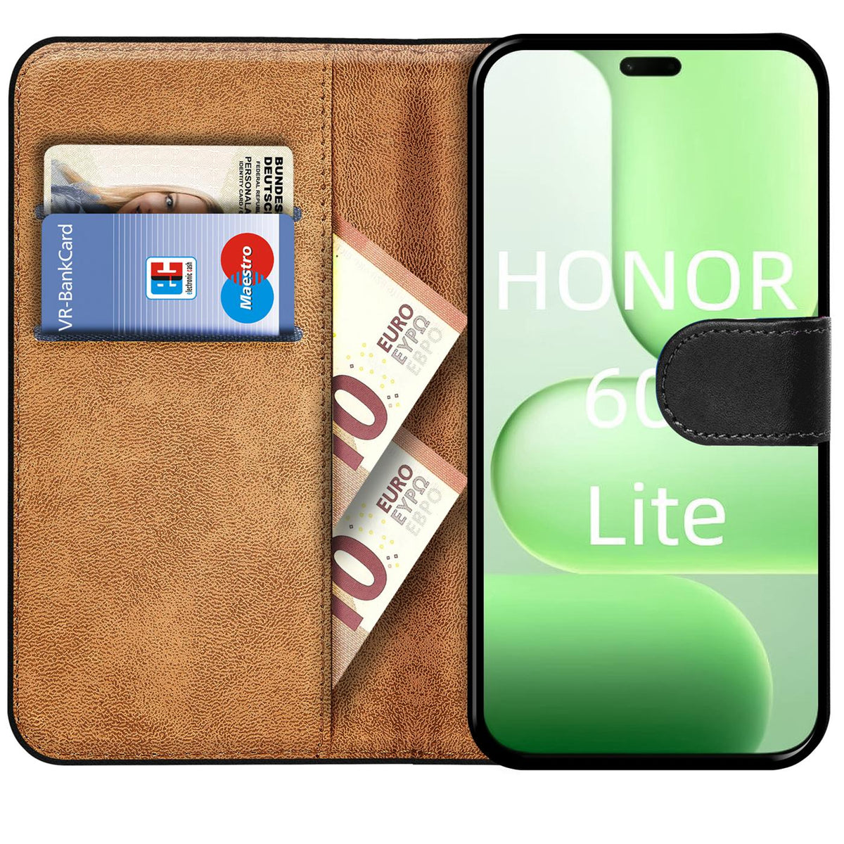 Honor 600 Lite - Klapphülle mit Kartenfächern