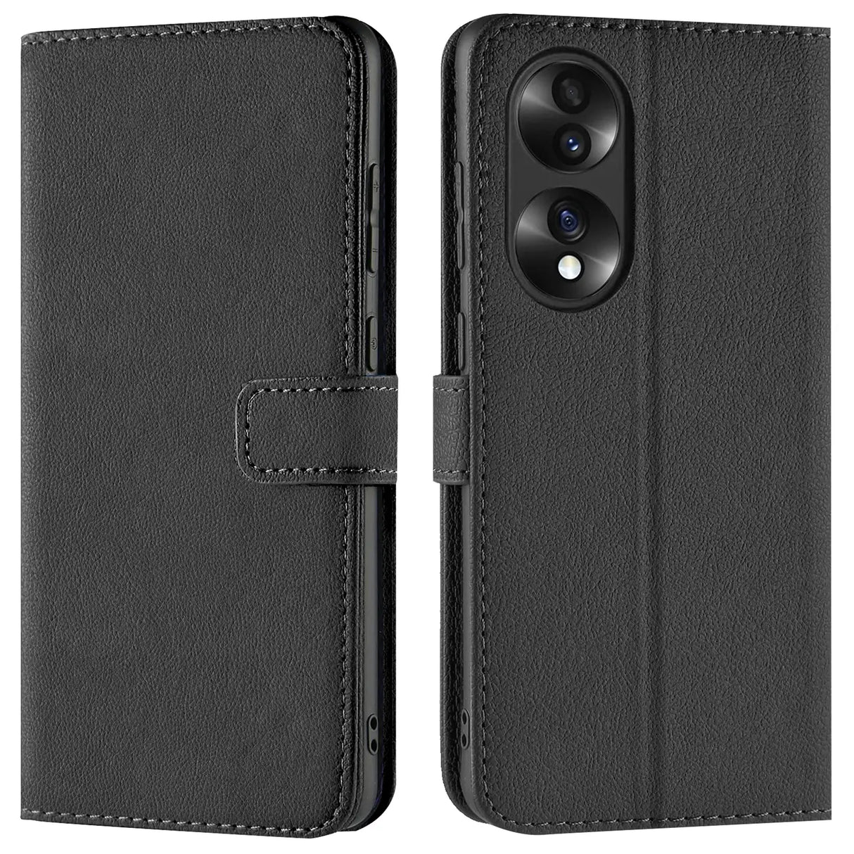 Honor 70 Klapphülle in Schwarz mit Kartenfächern und Schutz