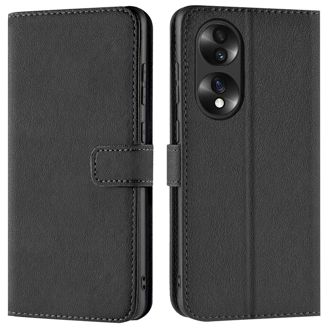 Honor 70 Klapphülle in Schwarz mit Kartenfächern und Schutz
