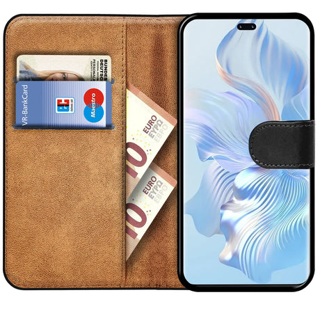 Honor 80 Pro Klapphülle in Schwarz mit Kartenfächern und Schutz