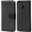 Honor 8X Klapphülle in Schwarz mit Kartenfächern und Schutz
