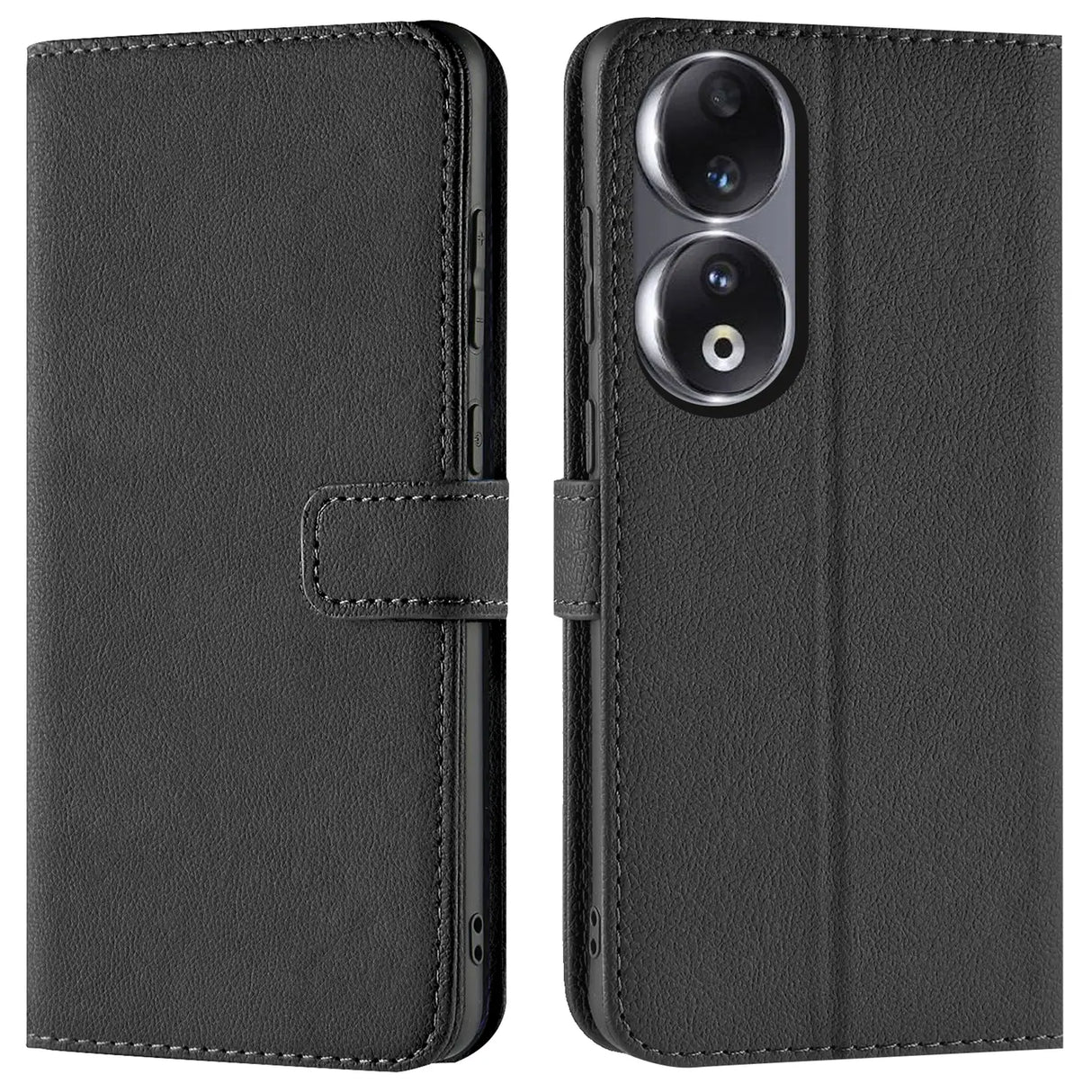 Honor 90 Klapphülle in Schwarz mit Kartenfächern und Schutz