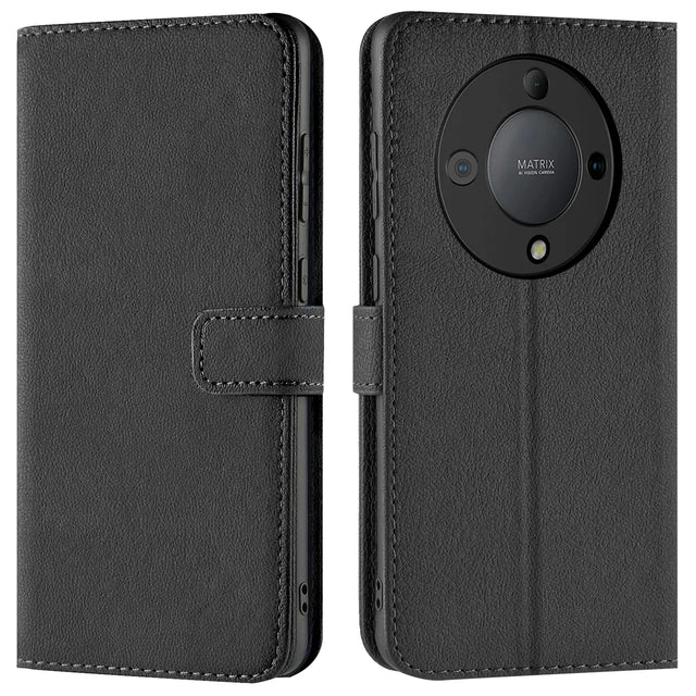Honor Magic5 Lite Klapphülle in Schwarz mit Kartenfächern und Schutz