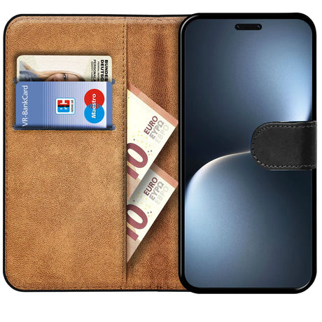 Honor Magic 7 Pro Klapphülle in Schwarz mit Kartenfächern und Schutz