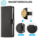 Honor Magic V2 Klapphülle in Schwarz mit Kartenfächern und Schutz