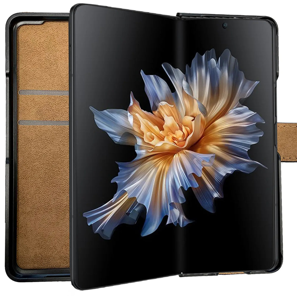 Honor Magic V2 Klapphülle in Schwarz mit Kartenfächern und Schutz