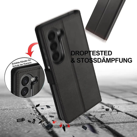 Honor Magic V3 Klapphülle in Schwarz mit Kartenfächern und Schutz